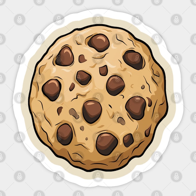 Chocolate Chip, Delicious Chocolate Chip Cookie Design, Perfect for Cookie Lovers and Dessert Enthusiasts Sticker by Pixel Threads 